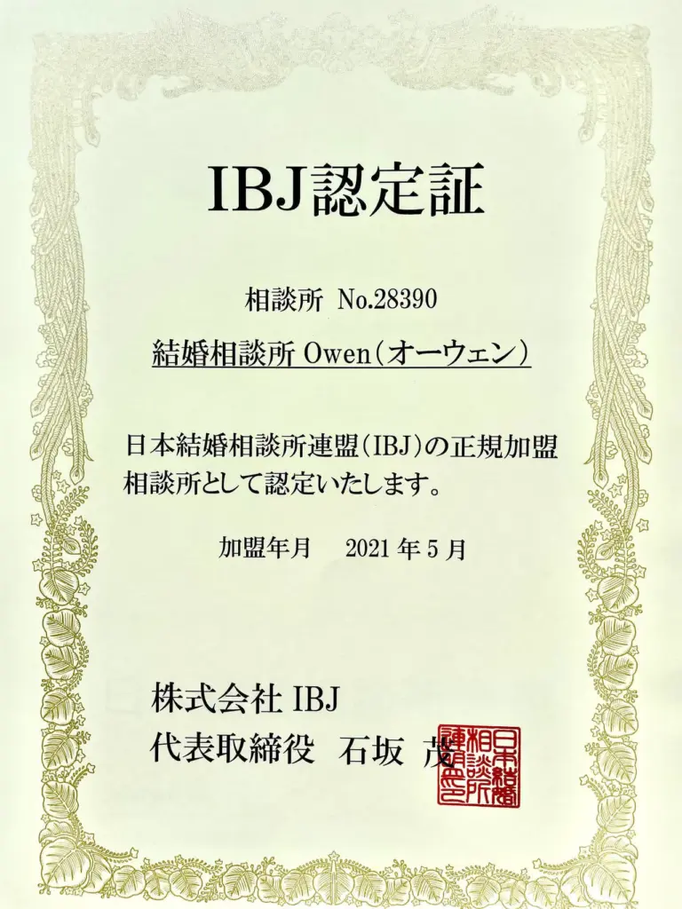 IBJ認定証