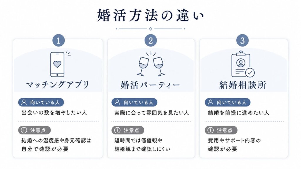 婚活方法の違い・比較